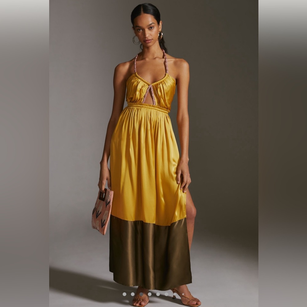 Anthro Gold Dress